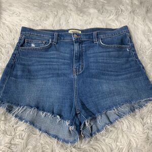 L’AGENCE Ryland jean short shorts raw hem zip button fly pockets women’s sz 30